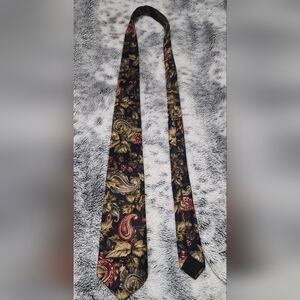 MCM Black and Gold Paisley Tie